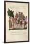 Arabian Travellers on Camels, Being Greeted at the End of their Journey-null-Framed Giclee Print