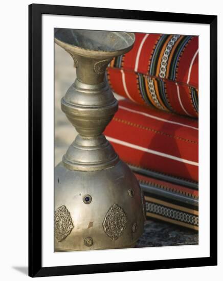 Arabic Cushions and Pot, Dubai, United Arab Emirates, Middle East-Amanda Hall-Framed Photographic Print