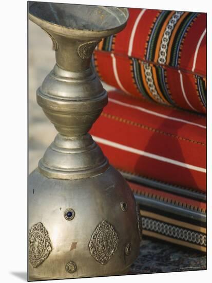 Arabic Cushions and Pot, Dubai, United Arab Emirates, Middle East-Amanda Hall-Mounted Photographic Print