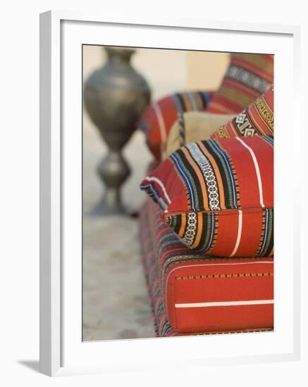 Arabic Cushions, Dubai, United Arab Emirates, Middle East-Amanda Hall-Framed Photographic Print