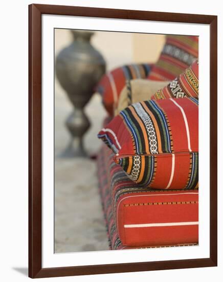 Arabic Cushions, Dubai, United Arab Emirates, Middle East-Amanda Hall-Framed Photographic Print
