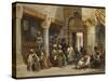 Arabic Figures in a Coffee House, 1870-Carl Friedrich Heinrich Werner-Stretched Canvas