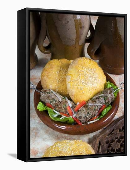 Arabic Food, Kofta, Lamb Skewers, Middle East-Tondini Nico-Framed Stretched Canvas