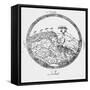 Arabic Zonal World Map-null-Framed Stretched Canvas