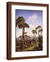 Arabs and Camels in Wooded Landscape-Prosper Georges Antoine Marilhat-Framed Giclee Print