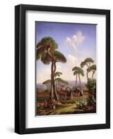 Arabs and Camels in Wooded Landscape-Prosper Georges Antoine Marilhat-Framed Giclee Print