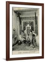 Arabs at a Water Fountain in Algiers, Algeria-null-Framed Photographic Print