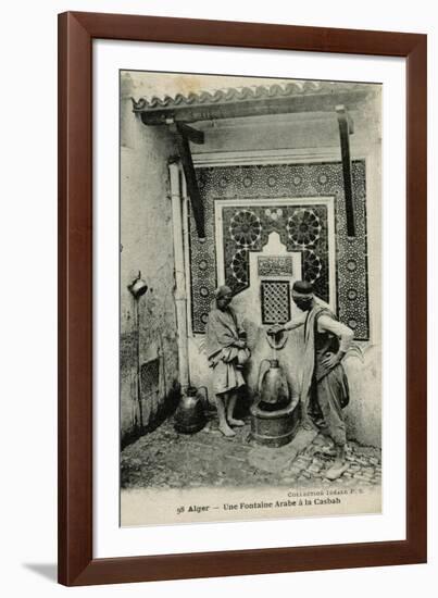 Arabs at a Water Fountain in Algiers, Algeria-null-Framed Photographic Print