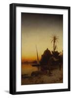 Arabs at Prayer by the Nile-Hermann Corrodi-Framed Giclee Print