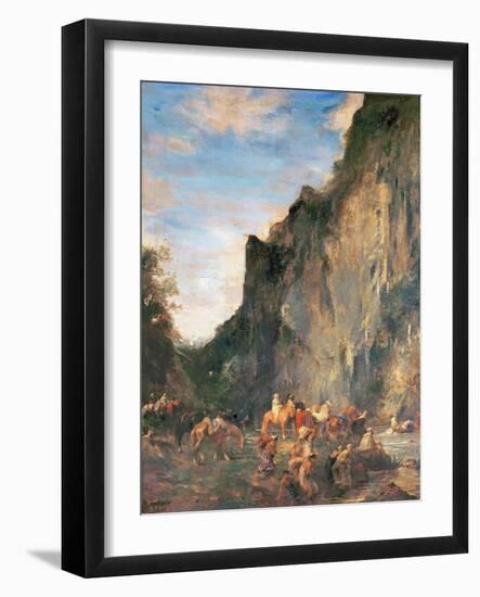 Arabs Fording a Mountain Stream-Eugene Fromentin-Framed Giclee Print