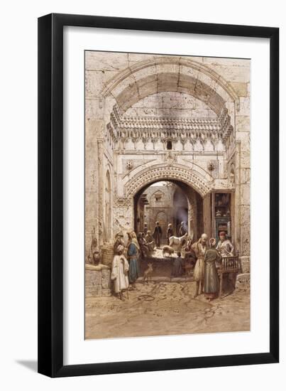 Arabs in an Alley, Cairo-Carl Friedrich Heinrich Werner-Framed Giclee Print