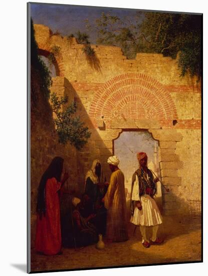 Arabs in front of a Gate, Damascus, Syria-Charles Theodore Frere-Mounted Giclee Print