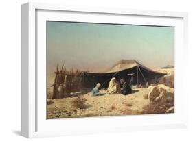 Arabs in the Desert. Koran Study-Vasili Vasilyevich Vereshchagin-Framed Giclee Print