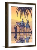 Arabs on Camels Along the Nile-null-Framed Art Print
