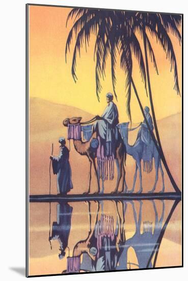 Arabs on Camels Along the Nile-null-Mounted Art Print