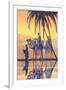 Arabs on Camels Along the Nile-null-Framed Art Print