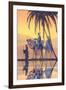 Arabs on Camels Along the Nile-null-Framed Art Print