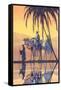 Arabs on Camels Along the Nile-null-Framed Stretched Canvas