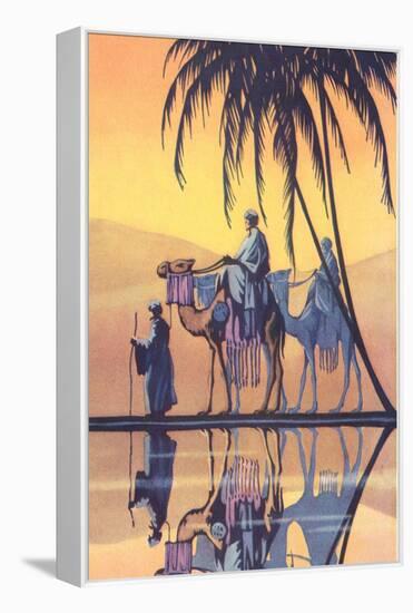 Arabs on Camels Along the Nile-null-Framed Stretched Canvas