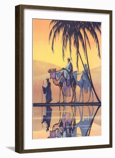 Arabs on Camels Along the Nile-null-Framed Art Print