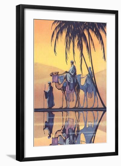 Arabs on Camels Along the Nile-null-Framed Art Print