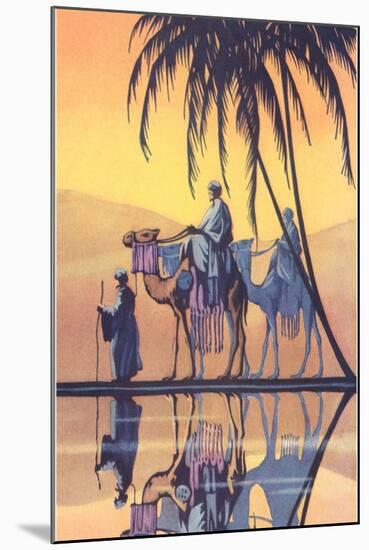 Arabs on Camels Along the Nile-null-Mounted Art Print