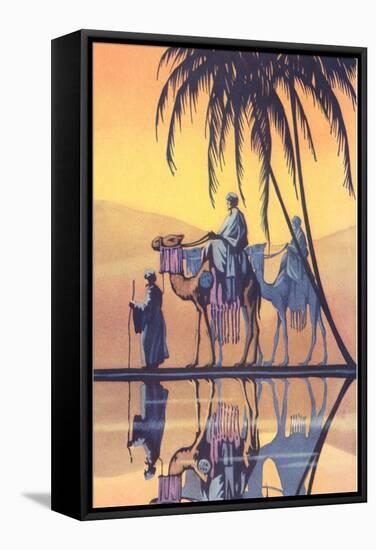 Arabs on Camels Along the Nile-null-Framed Stretched Canvas