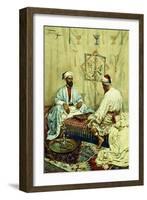 Arabs Playing Backgammon in an Interior-Giulio Rosati-Framed Giclee Print