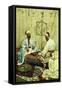 Arabs Playing Backgammon in an Interior-Giulio Rosati-Framed Stretched Canvas
