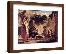 Arabs Playing Chess, 1847-49-Eugene Delacroix-Framed Giclee Print