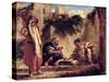 Arabs Playing Chess, 1847-49-Eugene Delacroix-Stretched Canvas