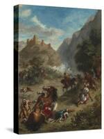 Arabs Skirmishing in the Mountains, 1863-Eugene Delacroix-Stretched Canvas