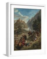 Arabs Skirmishing in the Mountains, 1863-Eugene Delacroix-Framed Giclee Print