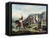 Arabs Traveling-Eugene Delacroix-Framed Stretched Canvas