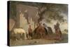 Arabs Watering their Horses-Eugene Fromentin-Stretched Canvas