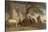 Arabs Watering their Horses-Eugene Fromentin-Stretched Canvas