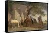 Arabs Watering their Horses-Eugene Fromentin-Framed Stretched Canvas