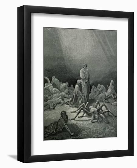 Arachne, from the 12th Canto of Dante's "Purgatory"-Gustave Doré-Framed Giclee Print