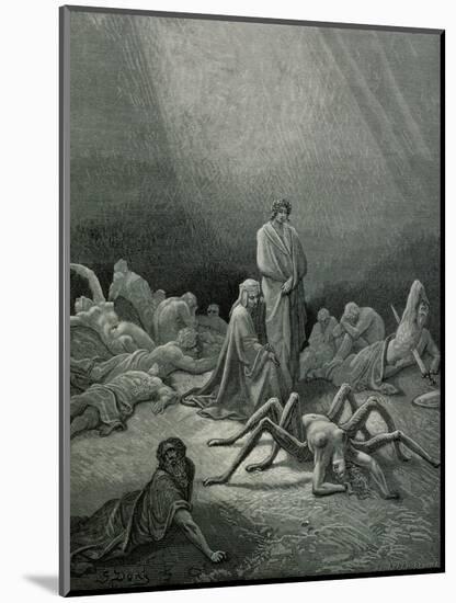 Arachne, from the 12th Canto of Dante's "Purgatory"-Gustave Doré-Mounted Giclee Print