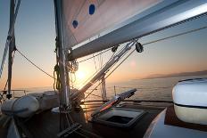 Sailing Boat Deck At Sunset-aragami12345-Framed Art Print