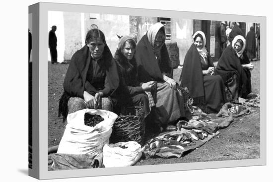 Aran Island Fish Woman, Ireland-null-Stretched Canvas