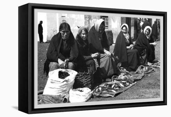 Aran Island Fish Woman, Ireland-null-Framed Stretched Canvas