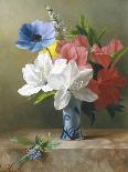 Flowers in a Blue Vase-Arantina Arendsen-Mounted Giclee Print