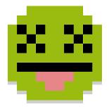 Vector Cute Cartoon Pixel Dead Face Isolated-Aratehortua-Stretched Canvas
