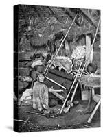 Araucanian Woman Weaving, Chile, 1922-null-Stretched Canvas