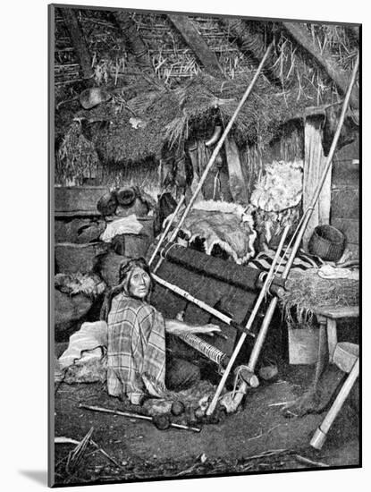 Araucanian Woman Weaving, Chile, 1922-null-Mounted Giclee Print