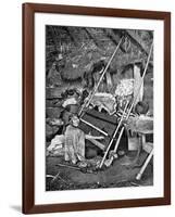 Araucanian Woman Weaving, Chile, 1922-null-Framed Giclee Print