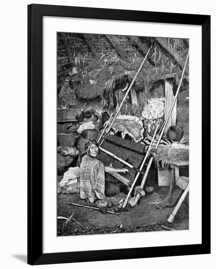 Araucanian Woman Weaving, Chile, 1922-null-Framed Giclee Print