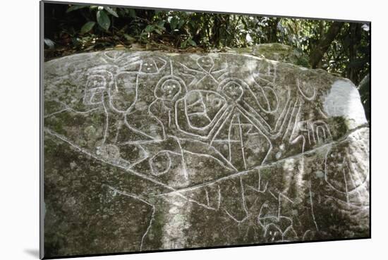 Arawak petroglyph known as the Carib stone, Caurita, Trinidad, Trinidad & Tobago, c1000-1500-Werner Forman-Mounted Giclee Print
