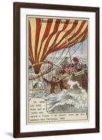 Arban Rescued by Fishermen after His Balloon Crashed in the Adriatic, 1846-null-Framed Giclee Print